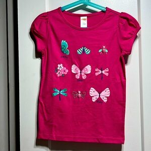 Gymboree NWT cap sleeve butterfly embellished top
